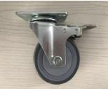 Chine Les roulettes en caoutchouc thermoplastiques de décharge pivotent des roues de roulette de plat avec le frein supérieur à vendre