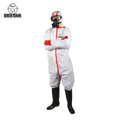 China Cat III Type 5/6 SMS Disposable Protective Coverall Jumpsuits For Asbestos Removal for sale
