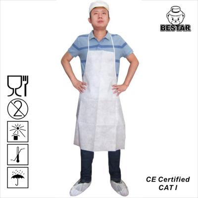 China Nonwoven SPP Pe White Disposable Protective Apron For Basic Industry Power for sale