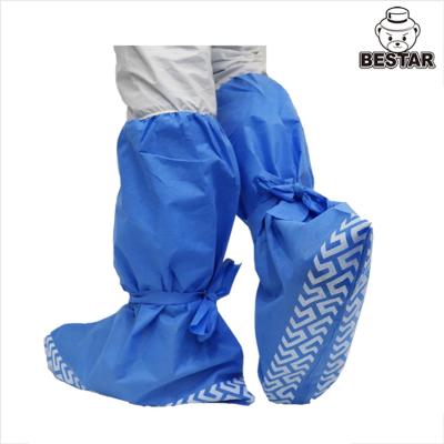 China OEM Blue SMS Disposable Boot Cover Surgical Booties With Ties for sale