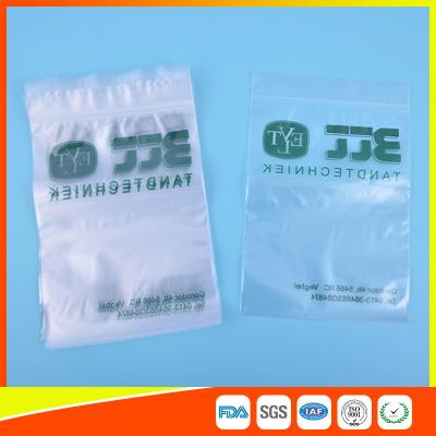 China Sacos de plástico Sealable pequenos Reclosable amigáveis de Eco, sacos plásticos claros do fechamento do fecho de correr à venda