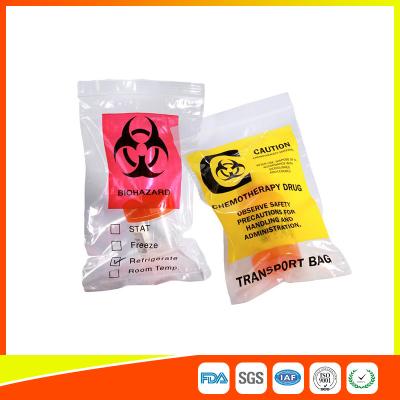 China Zip Lock Plastic Biohazard Specimen Bags / Vaccine Transport Bags Waterproof for sale