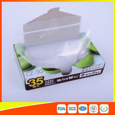 China Transparent Plastic Zipper Top Zip Lock Bag For Cold Food Storage FDA Approved for sale