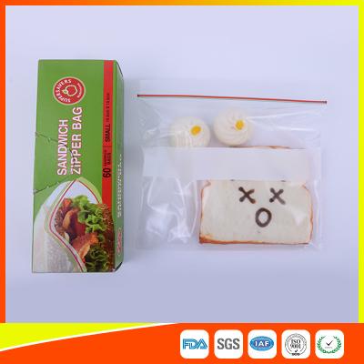 Chine Les sacs en plastique rescellables faits sur commande de sandwich avec écrivent le panneau, sacs de poche de serrure de fermeture éclair à vendre