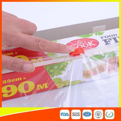 China Transparent Food Wrap PE Cling Film With Slider Cutter 90m Length for sale