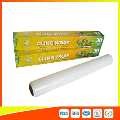 China Safety Transparent PE Plastic Food Wrap Cling Film Commercial Grade for sale