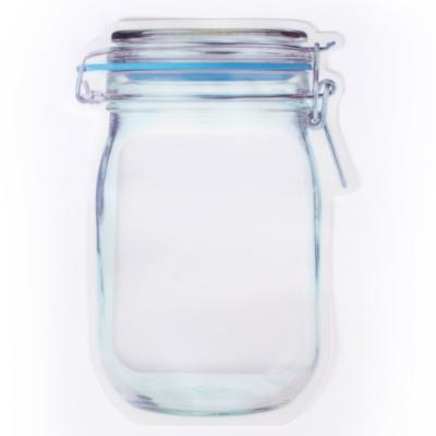 China New Design Stand Up Ziplock Bags Clear Color Plastic Mason Jar for sale
