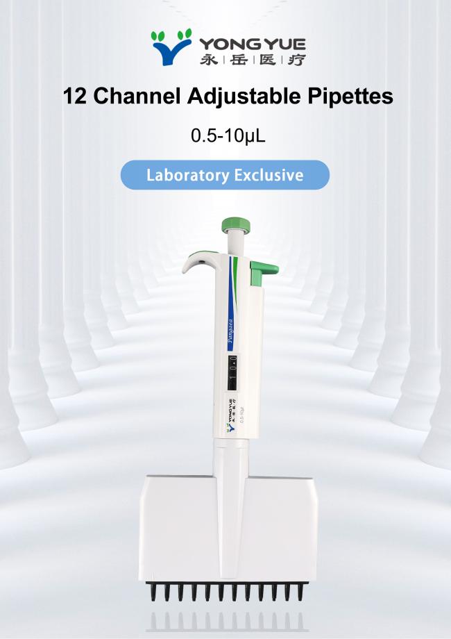 Lab Medical 12 Channel Micro Lab Pipettes 0.5-300ul