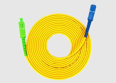 China Yellow 3.0mm SC To SC Single Mode Fiber Optic Patch Cord for sale