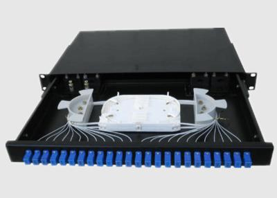 China FTTH 1U 19 Inch 24 Port Fiber Patch Panel With Adapter for sale