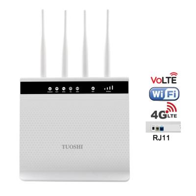 China 2.4G LTE Router Volte Dual Band 4G CPE WiFi Router With RJ11 Port for sale