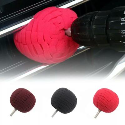 China Custom Car Painting Accessories Hand Drill Plush Cleaning Ball for sale