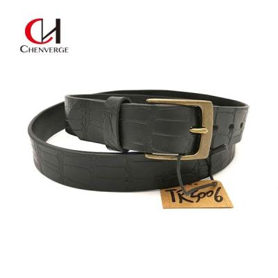 China Wear Resistant Copper Buckle Belt , Practical Genuine Crocodile Leather Belt for sale