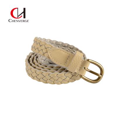 China Soft Waist Braided Cowhide Leather Belt Antiwear OEM Color CHENVERGE for sale