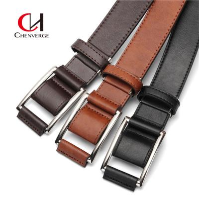 China 130cm Length Men's Leather Belt Non Perforated Export Business Belt PU for sale