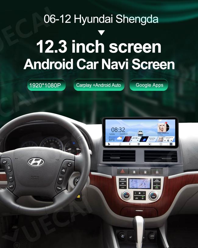 12.3Inch Android Car Head Unit installed in Hyundai Shengda dashboard