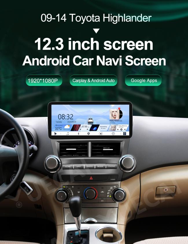 Toyota Highlander car DVD player front view