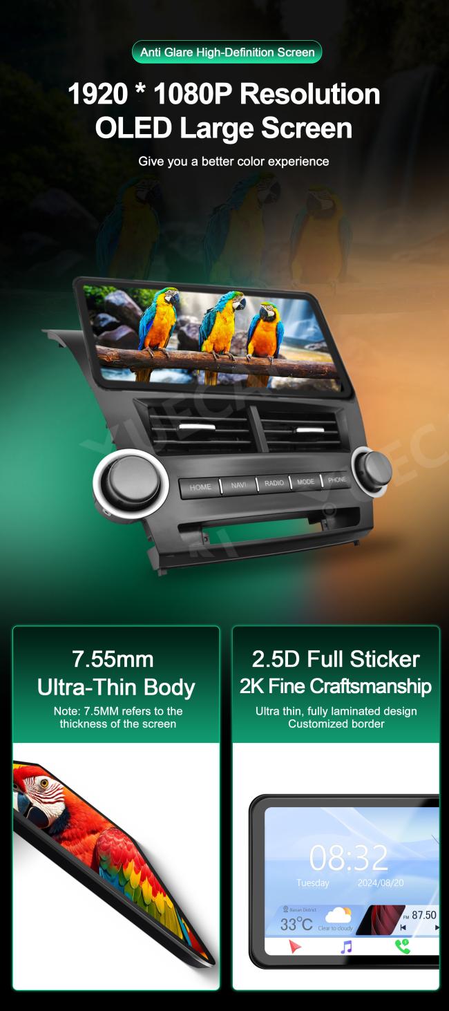 Toyota Highlander car DVD player specifications