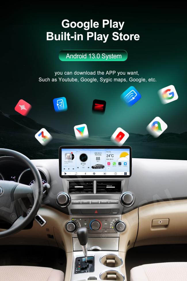 Toyota Highlander car DVD player rear view