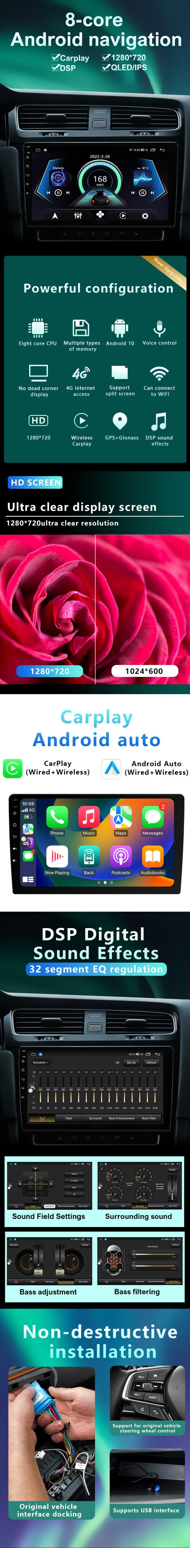 Universal Android Car DVD GPS 9/10 Inch Large Screen Car Navigation Player