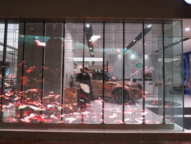 TL10.42mm advertising led transparent screen , led glass display 83% transparency 3