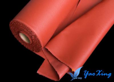 中国 赤いシリコーンの火のカーテンおよび適用範囲が広い接合箇所のための上塗を施してあるガラス繊維の生地 販売のため