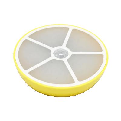 China Lemon Shape Modern Night Light Fast Multi Bracket With PIR Sensor Safe Battery Two Colors Mode for sale