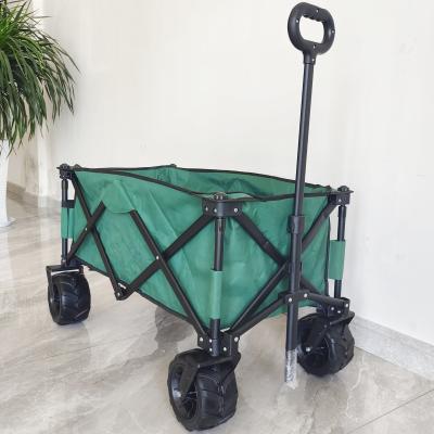 China 140LB Outdoor Camping Cart Easy Carrying Wide Pu Wheels Collapsible Folding Wagon for sale