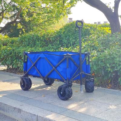 China Heavy Duty Camping Wagon Cart Adjustable Handle Folding Hand Trolleys With PU Wheels for sale