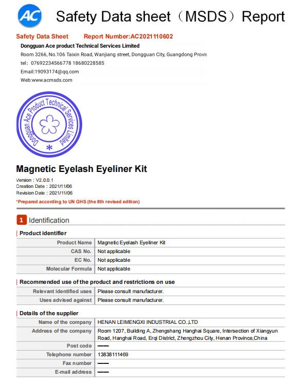 Safety Date sheet （MSDS）Report - Henan Leimengxi Industrial Co., Ltd.