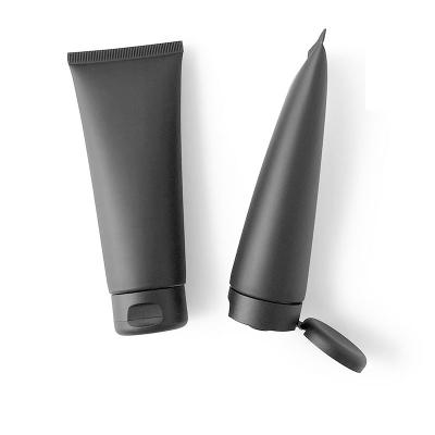 China Matte Black PP PE Empty Cosmetic Tubes Lotion Squeeze Bottles 50ml 100ml for sale