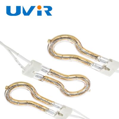 China Circular Halogen Lamp Tube Tungsten Filament  With Gold Coating for sale