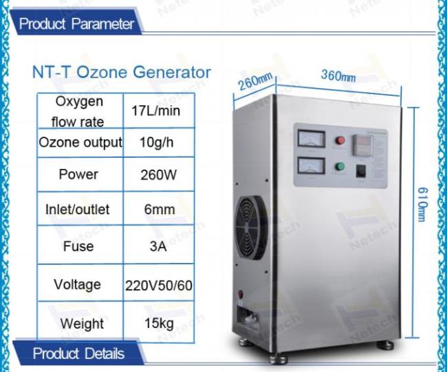 220V Stainless Steelindustrial Ozone Machine Generator 2-20G Air Clean / Water Treatment