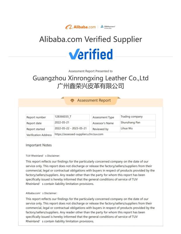 Verified Supplier - Guangzhou Xinrongxing Leather Co., Ltd.