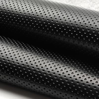 China Black Semi Perforated Faux Leather PVC Material For Car Interior for sale