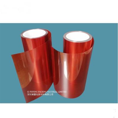 China Silicone lateral vermelho do rolo de filme do protetor do tela táctil de 100 mícrons o único revestiu resistente ao calor à venda