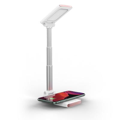 China Foldable 15W Fast Charging Table Lamp Wireless Charger With Led Light Lamp for sale