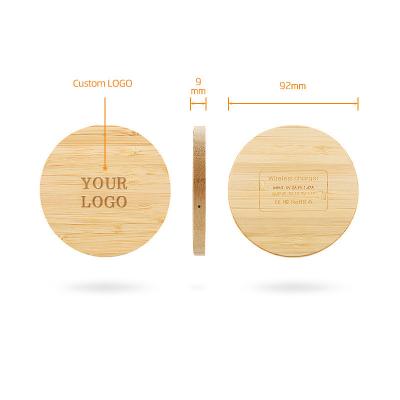 China Wooden Bamboo PCB Desktop Wireless Charger 10W Pad Customized Logo for sale