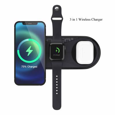China Portable 3 In 1 Qi 15W Wireless Charging Pad For Apple Watch Series for sale