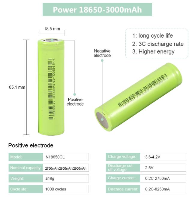 18650 Oem Li-Ion 2900Mah 2800Mah 2750Mah 3.6V 3.7V Rechargeable Lithium Ion Battery