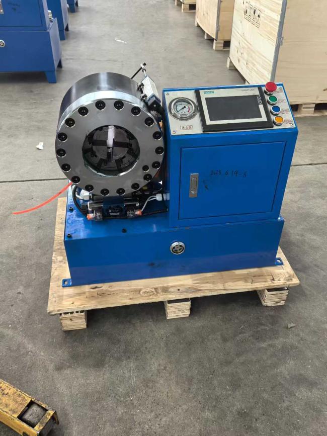 Detailed view of P38 Hose Crimping Machine PLC system