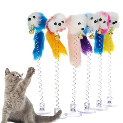 China Cute Mouse Self Play Cat Toys Lightweight Funny With Bottom Sucker / Spring for sale