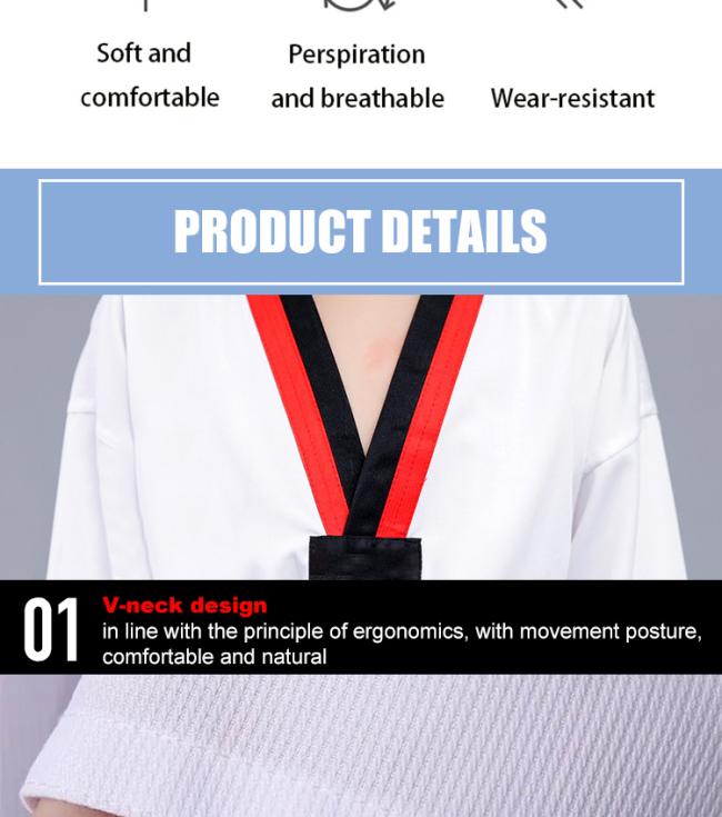 Martial arts wear taekwondo dobok wtf uniform white kids adults dobok suit