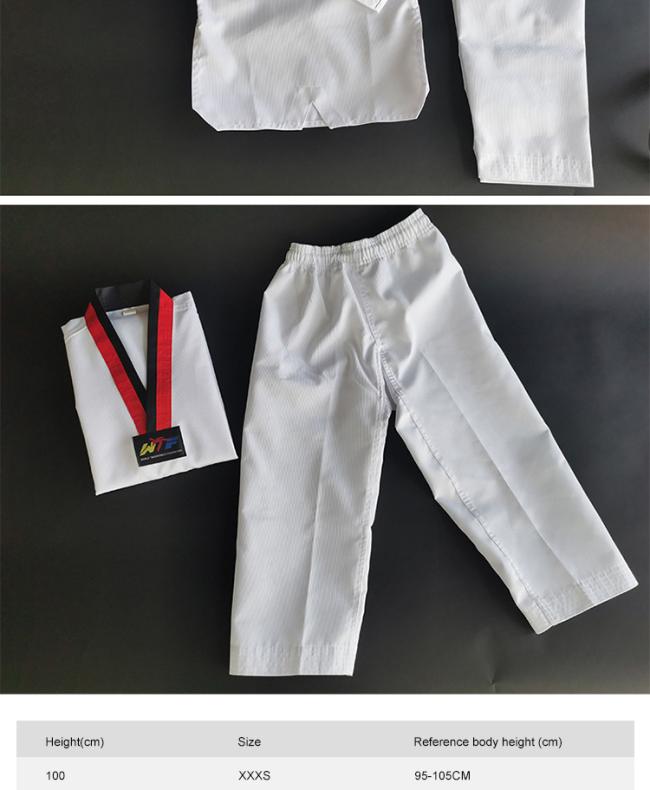 Martial arts wear taekwondo dobok wtf uniform white kids adults dobok suit