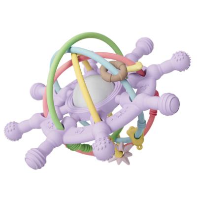 China Long Lasting Manhattan Ball Rattle Silicone Teething Toy Light Purple for sale