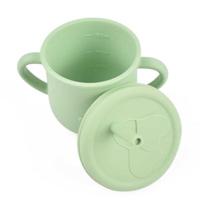 China Customizable Silicone Sippy Cup For 6 Month Old Pink And Green for sale