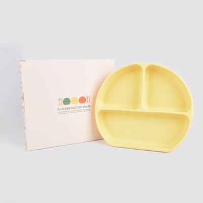 China Freezer Safe Silicone Childrens Plates Phthalate Free Silicone Feeding Plate for sale