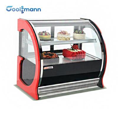 China Hollow Glass Pastry Display Cooler Supermarket Bread Bakery Case Cabinet Refrigerator for sale