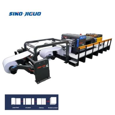 China Bottom Blade Fixed Used Roll Paper Sheet Cutter Machine White Max.Cutting Speed 300m/Min for sale