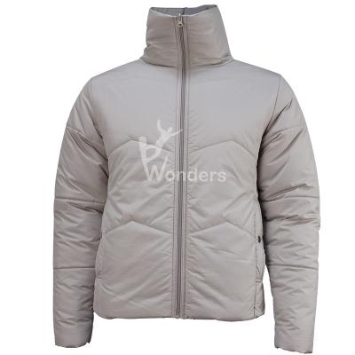 China Ladies Full Zipp High Collar Padded Jacket Without Hood for sale